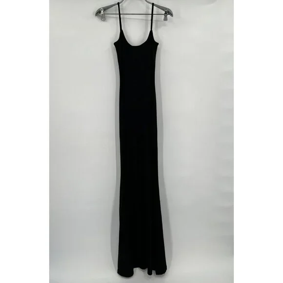 Quince Women’s Black Tencel Rib Knit Maxi Slip Dress sz XS NWT Sleeveless Long - Picture 7 of 8